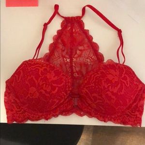 Sexy Red Lace Pink Bra